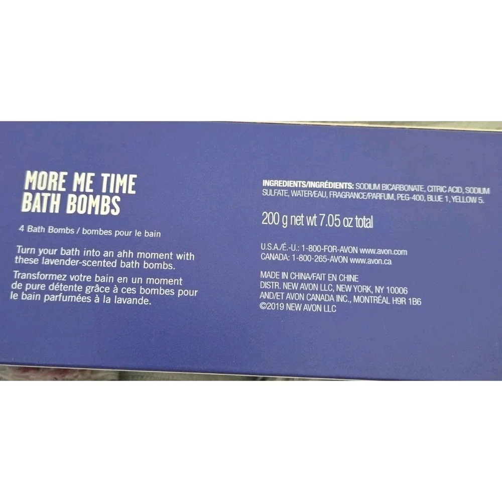 Avon‎ More Me Time Lavender Scented Bath Bombs Set of 4 Gift Box 7.05oz New